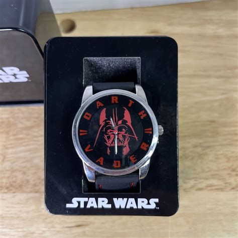 DISNEY STAR WARS ANALOG WATCH DAR1002BL DARTH VADER BLACK RED RUBBER