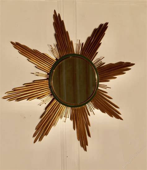 Antiques Atlas French Art Deco Sunburst Starburst Toleware Mirror