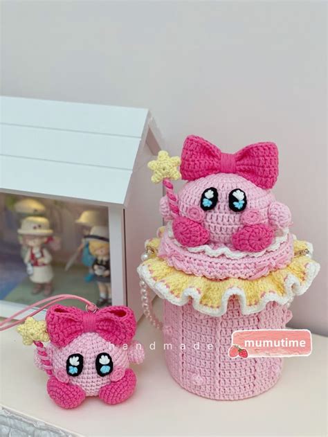 Kirby Bag Amigurumi Crochet Bag Cute Bag Crossbody Bag Kawaii Purse