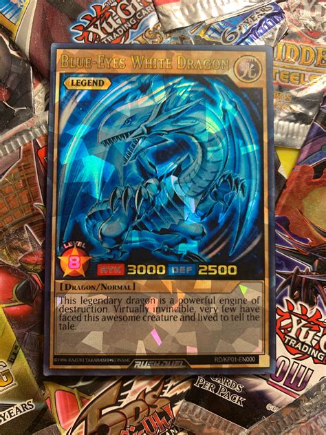 Card Games Rare Legendary Shiny Blue Eyes White Dragon Holo Yugioh× Pokemon Custom Orica Card