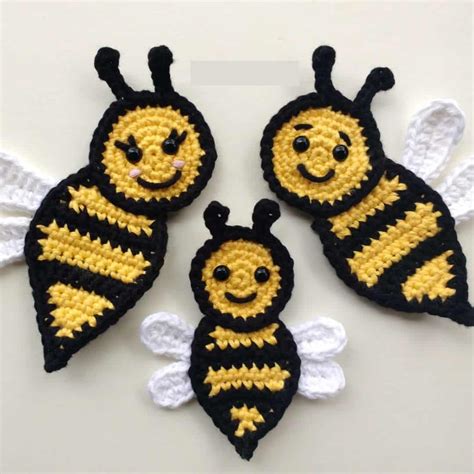 Bee Applique Crochet Pattern Free Natalina Craft