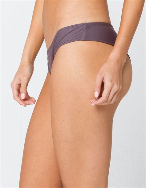 Volcom Simply Solid Cheeky Bikini Bottoms Smoke Tillys