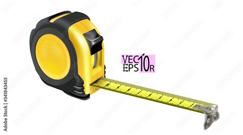 Realistic Tape Measure Isolated On White Background Photo Realistic