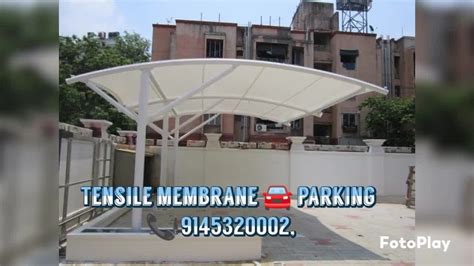 Dome Tensile Membrane Car Parking Structures For Outdoor Paint Coated