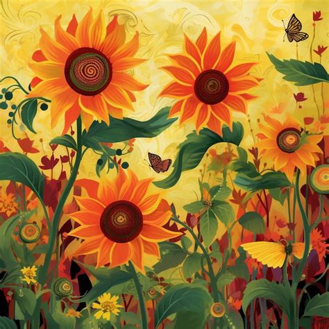 Premium AI Image There Are Many Sunflowers In A Field With