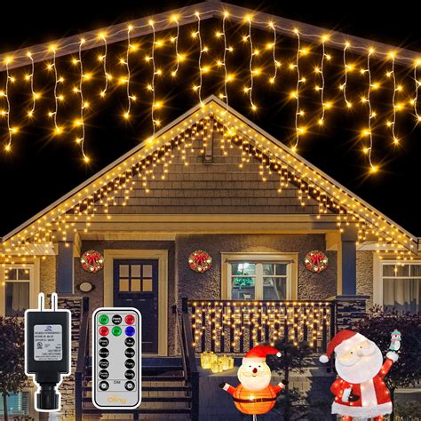 Buy Ollny Icicle Lights Outdoor Led Ft Warm White Christmas Light