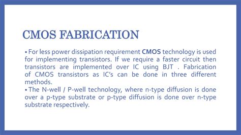 Cmos Fabrication Using P Well Vlsi Ppt