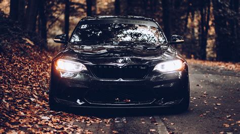 BMW Wallpaper 4K, Black cars, Cinematic, Autumn