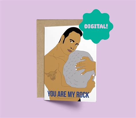 Printable The Rock Birthday Card Dwayne Johnson Valentines Day Funny