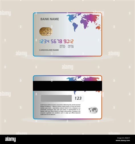 Set of Debit cards, Credit cards, and ATM cards. Front and back side Gradient template. Debit ...