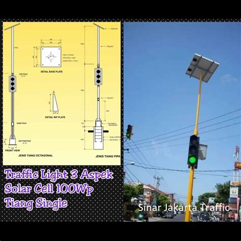 Lampu Traffic Light Single Solar Cell Sinar Jakarta Traffic