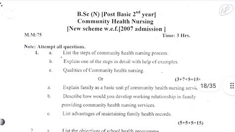 Community Health Nursing Question Paper For B Sc N Post Basic Nd