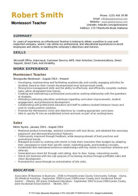 Montessori Teacher Resume Cover Letter Thank You Very Much For Your Time