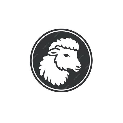 Premium AI Image | Minimalistic Sheep Head Logo In Circle Design