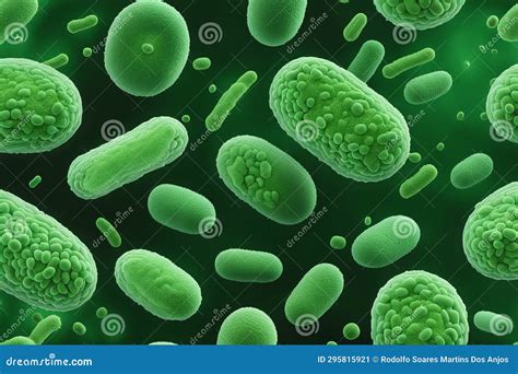 Microbial Medical Illustration Of Green Cocci Bacteria Stock