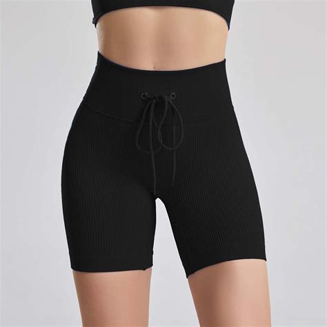 Zpanxa Solid Color High Waist Yoga Shorts Athletic Shorts For Women