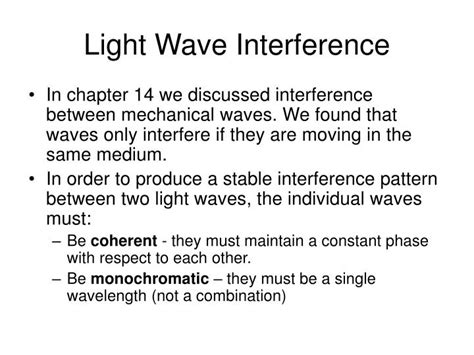 PPT - Light Wave Interference PowerPoint Presentation - ID:397066