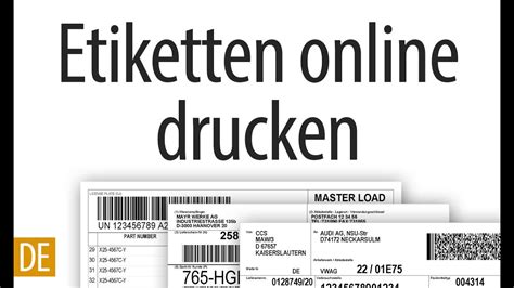 Etiketten Und Labels Online Erstellen Und Drucken YouTube