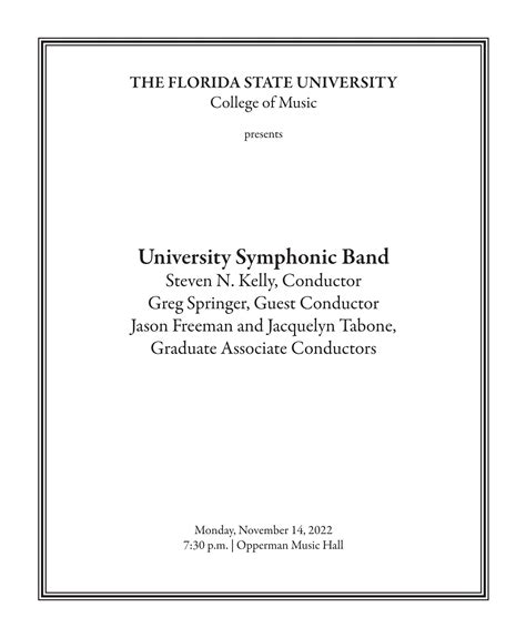 20221114 Symphonic Band By Florida State University College Of Music Issuu