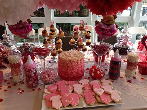 Valentine S Day Baby Shower Dessert Table