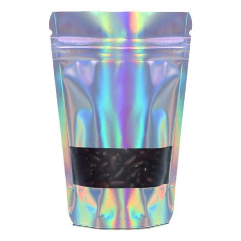 G Window Holographic Stand Up Pouch Bag With Zip Lock Sp