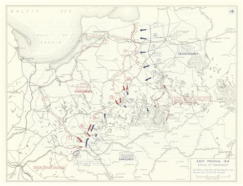 East Prussia 1914 Battle Of Tannenberg Situation Evening Of 26