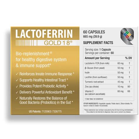 Lactoferrin Gold Advanced Immune And Digestive Health Formula