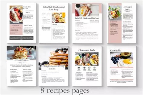 Pages Cookbook Template Canva Canva Templates Design Bundles