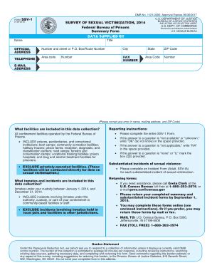 Fillable Online Bjs U S Department Of Justice Survey Of Sexual Fax