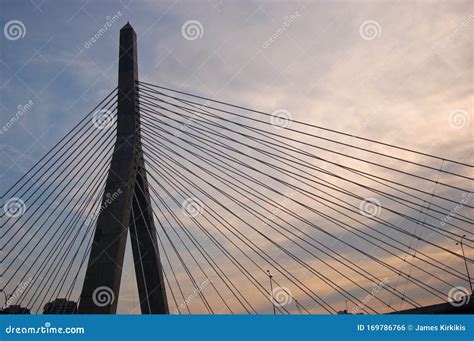 Zakim Bridge, Boston stock photo. Image of mass, north - 169786766