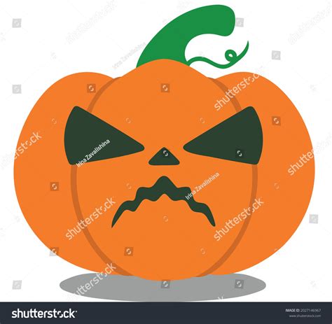 Angry Halloween Pumpkin Vector Illustration Isolated เวกเตอร์สต็อก ปลอดค่าลิขสิทธิ์