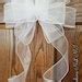 White Wedding Bow Bridal Bows Church Pew Bows White Sheer Etsy