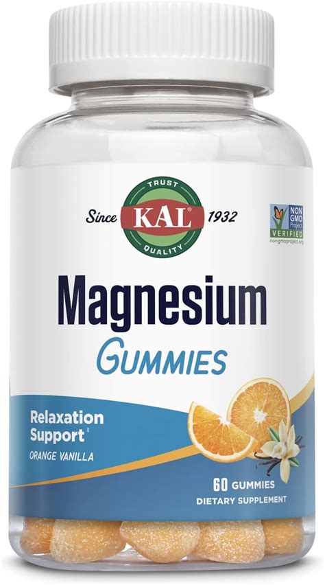 Amazon Kal Magnesium Citrate Gummies Relaxation Bone Muscle