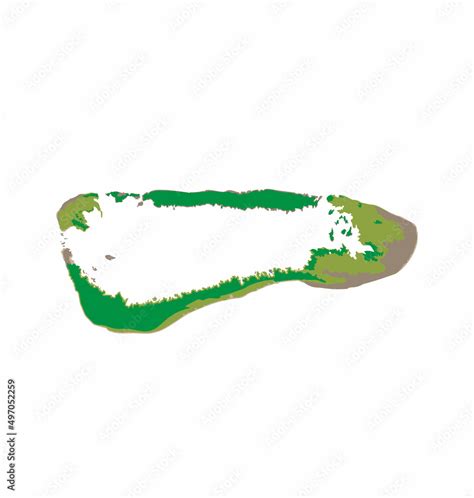 Flat Habitat distribution Map of the Aldabra atoll - Isolated vector ...