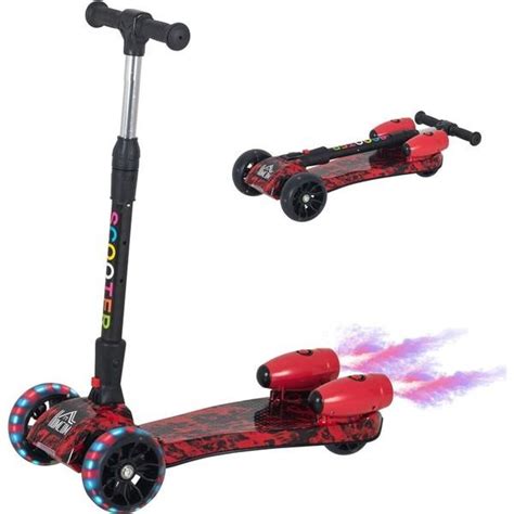 Homcom Patinete Para Niños Scooter Plegable Con Altura Ajustable De 4