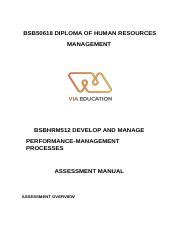 1 BSBHRM512 Assessment Manual V4 0 Docx BSB50618 DIPLOMA OF HUMAN