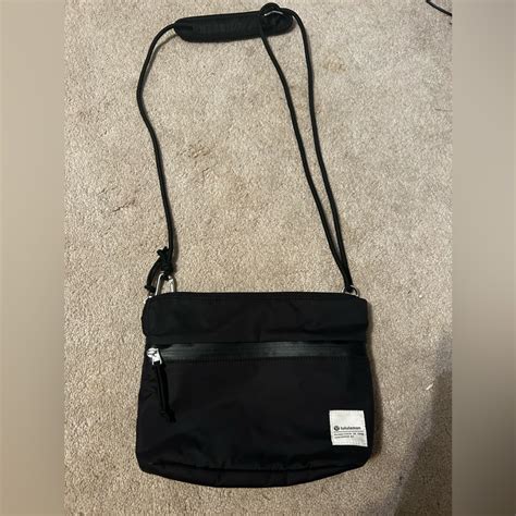 Lululemon Black Patch Logo Crossbody Bag Gem