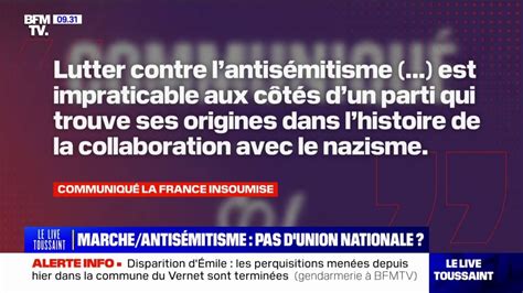 Marche contre l antisémitisme LFI annonce ne pas participer au