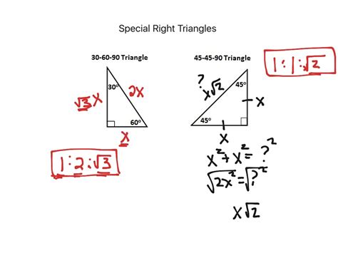 Special Right Triangles Geometry Worksheet Practice Problems Solutions