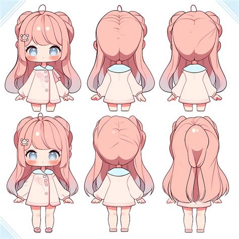 Adorable Kawaii Chibi Anime Character Model Sheet Art En Lindo Estilo