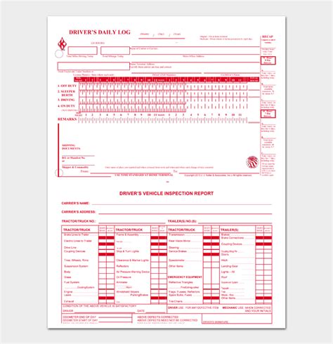 Free Printable Drivers Daily Log Books Templates And Examples