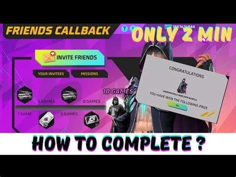 Call Back Your Friends Free Fire Friends Callback Event Free Fire