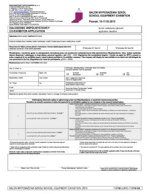 Fillable Online Static Mtp Form A Od Zgoszenie Wspwystawcy