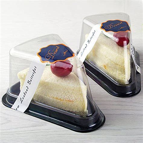 Pcs Bpa Free Clear Plastic Black Base Cake Pie Tarts Slice To Go