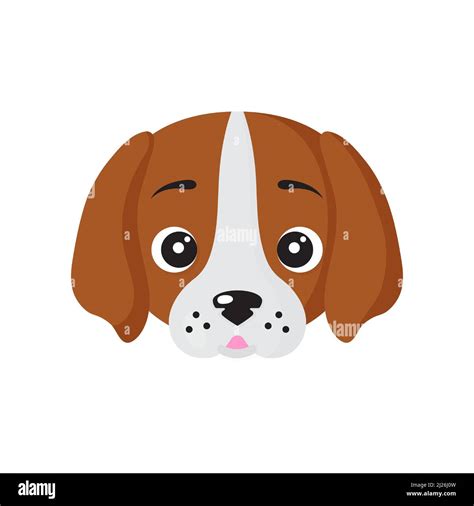 Cara De Perro De Dibujos Animados Vectorial De Raza Beagle Perrito