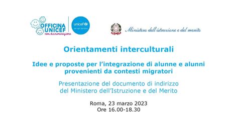 Officina Unicef Orientamenti Interculturali In Collaborazione Con