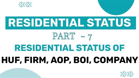 Residential Status Part Malayalam Cma Inter Residential Status Huf