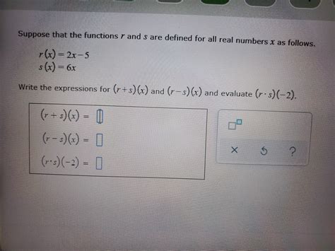 Solved Suppose That The Functions R And S Are Defined For Chegg