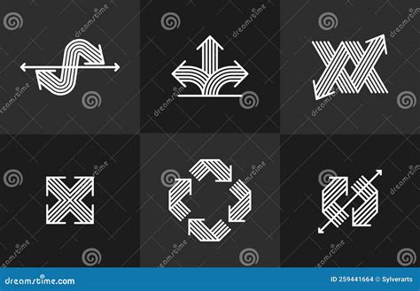 Concept Arrows Vector Logos Set Isolated Double Arrows Symbol