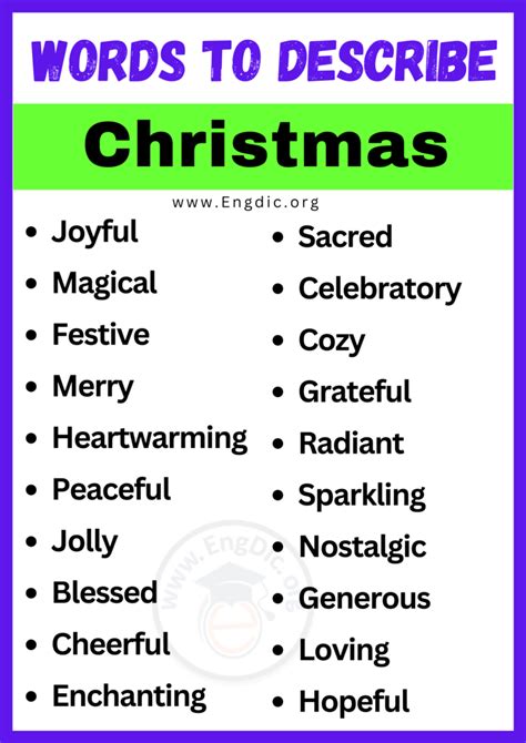 Best Words To Describe Christmas Adjectives For Christmas Engdic